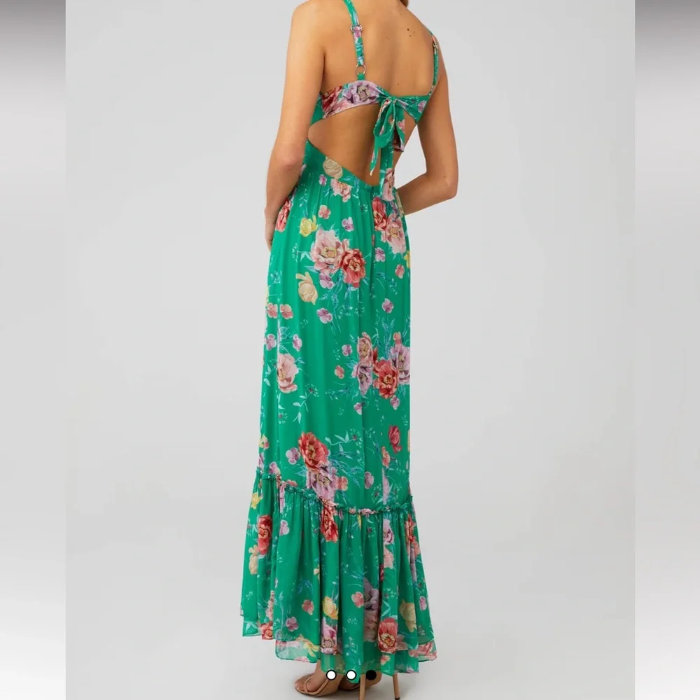 YUMI KIM TRACY Wonderful World Green maxi dress size L - Picture 3 of 14